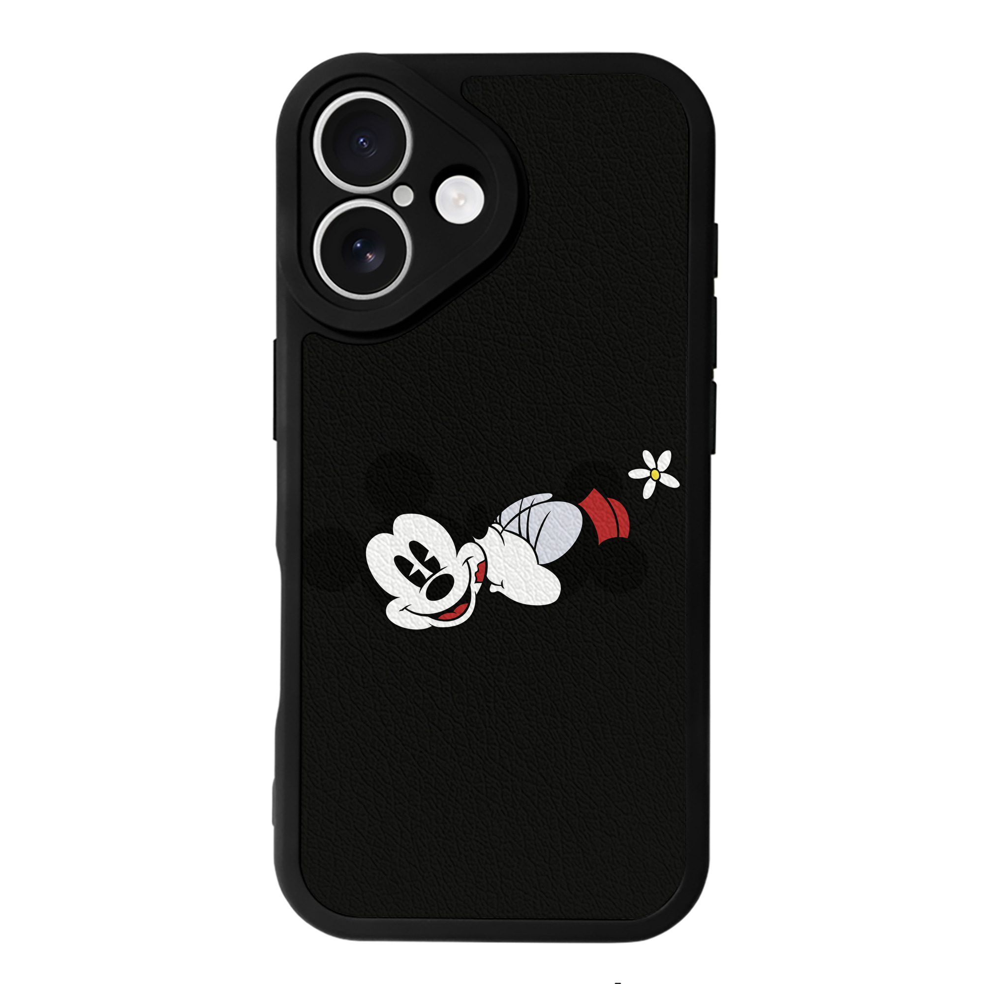 （画像用） ミッキーマウス Mickey Mouse 【iPhone 16シリーズ対応】シリコンスマホケース（レザー調） 材質：シリコン